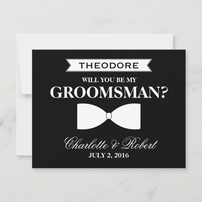 Kommer du att bli min Groomsman? | Groomsman Inbjudningar (Framsida)