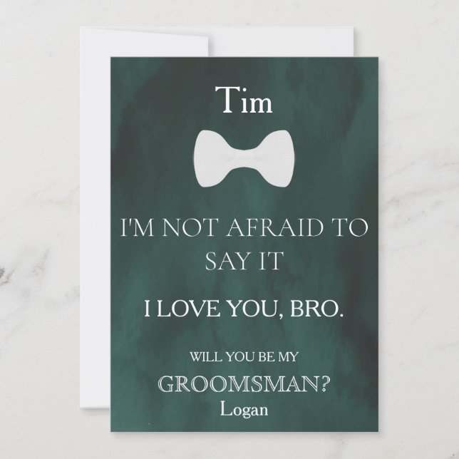 Kommer du att bli min Groomsman? Inbjudan (Framsida)