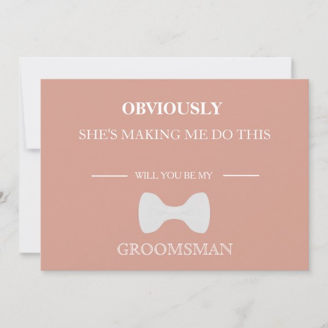 Kommer du att bli min Groomsman? Inbjudan (Framsida)