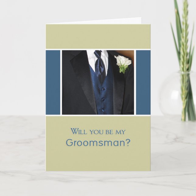 Kommer du att bli min Groomsman? Inbjudan (Framsida)