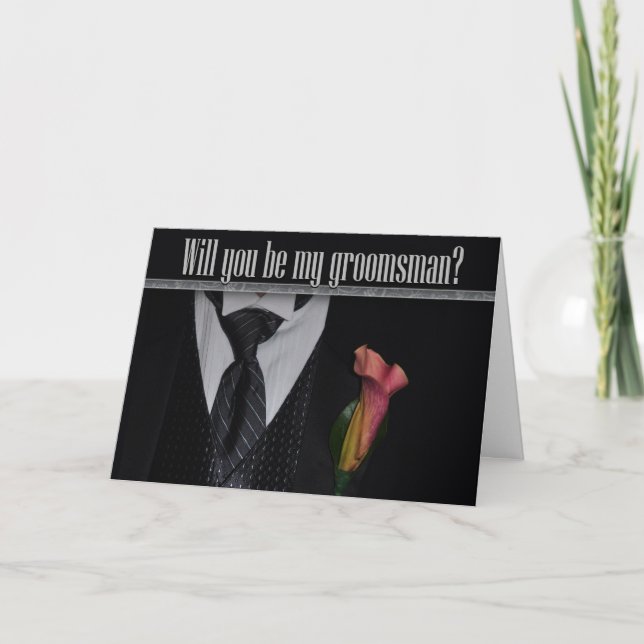 Kommer du att bli min groomsman? inbjudan (Framsida)