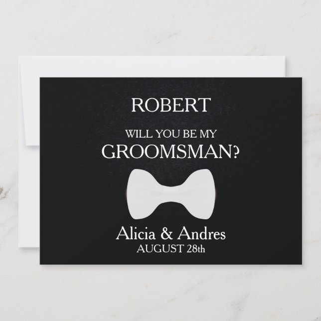 Kommer du att bli min Groomsman? Inbjudan (Framsida)