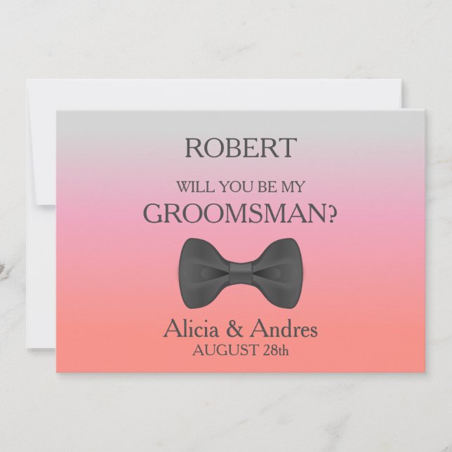 Kommer du att bli min Groomsman? Inbjudan (Framsida)