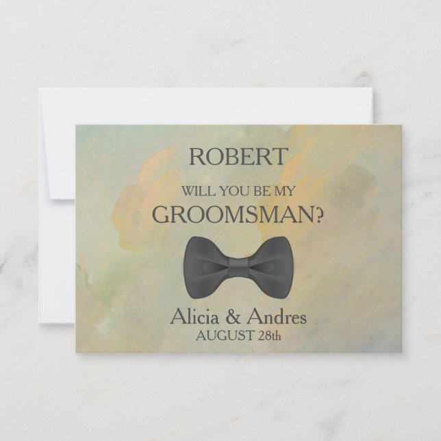 Kommer du att bli min Groomsman? Inbjudan (Framsida)