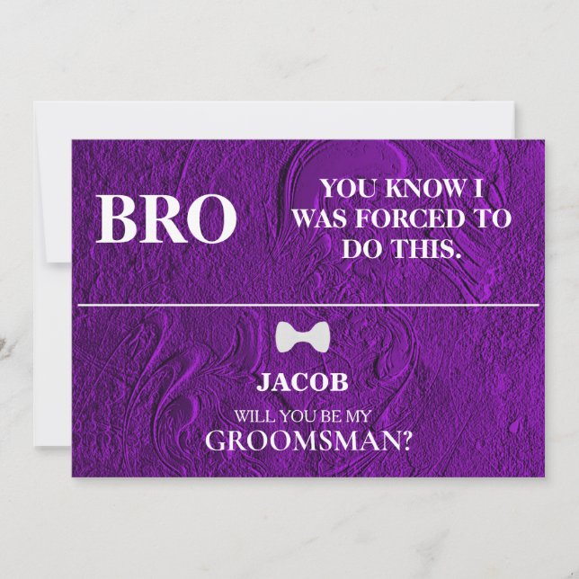 Kommer du att bli min Groomsman? Inbjudan (Framsida)