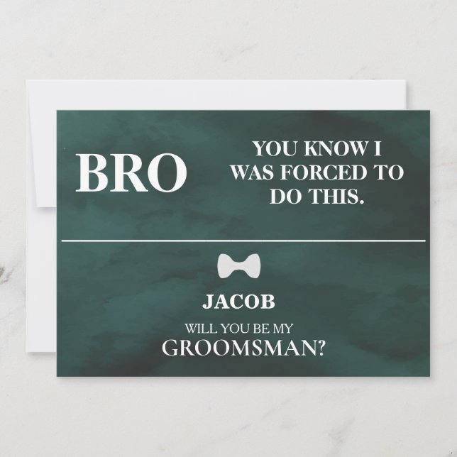 Kommer du att bli min Groomsman? Inbjudan (Framsida)