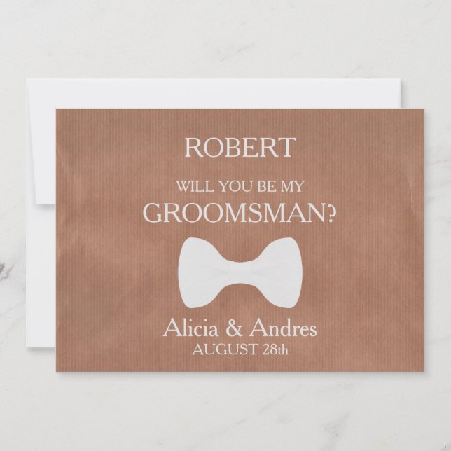 Kommer du att bli min Groomsman? Inbjudan (Framsida)