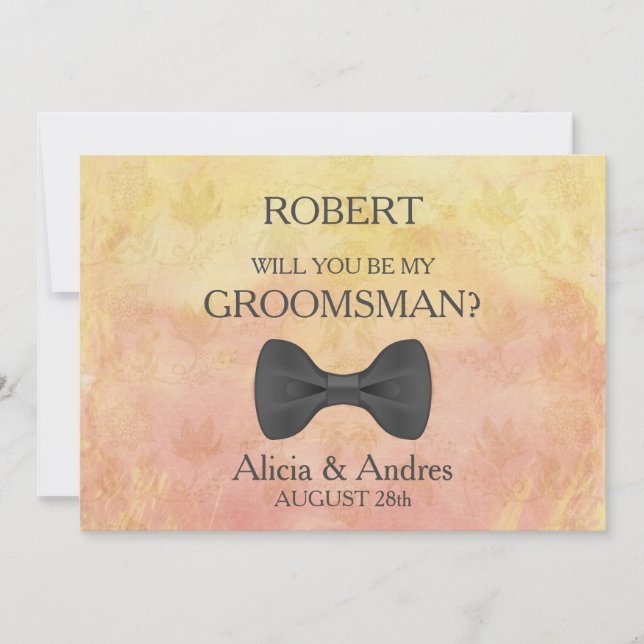 Kommer du att bli min Groomsman? Inbjudan (Framsida)