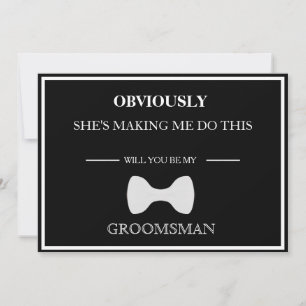Kommer du att bli min Groomsman? Inbjudan