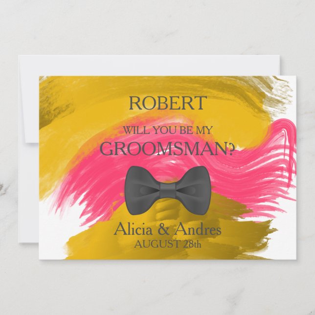 Kommer du att bli min Groomsman? Inbjudan (Framsida)