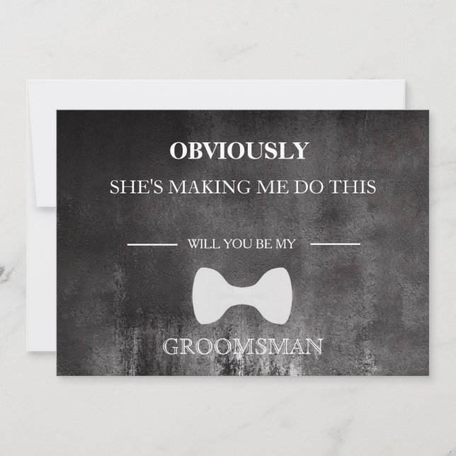 Kommer du att bli min Groomsman? Inbjudan (Framsida)