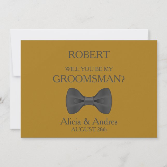 Kommer du att bli min Groomsman? Inbjudan (Framsida)