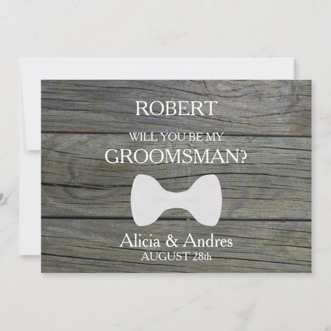 Kommer du att bli min Groomsman? Inbjudan (Framsida)