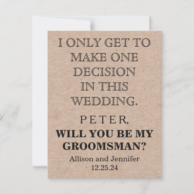 Kommer du att bli min Groomsman? Inbjudan till per (Framsida)