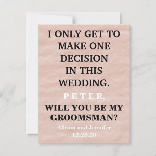 Kommer du att bli min Groomsman? Inbjudan till per