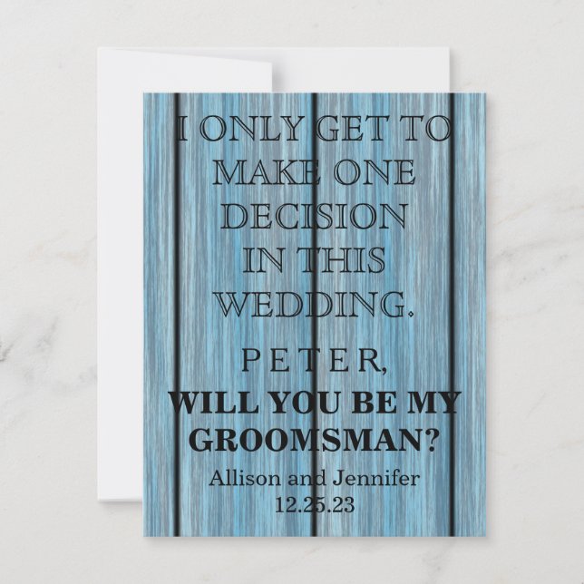 Kommer du att bli min Groomsman? Inbjudan till per (Framsida)
