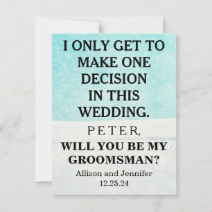 Kommer du att bli min Groomsman? Inbjudan till per