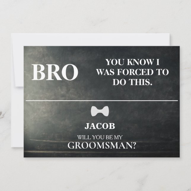 Kommer du att bli min Groomsman? Inbjudningar (Framsida)