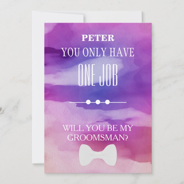 Kommer du att bli min Groomsman? Inbjudningar (Framsida)
