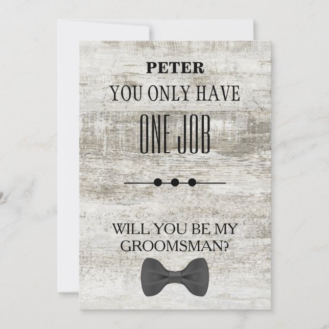 Kommer du att bli min Groomsman? Inbjudningar (Framsida)