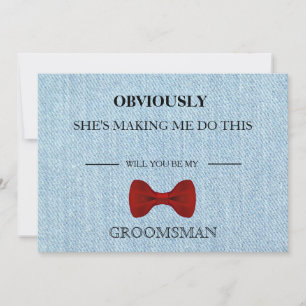 Kommer du att bli min Groomsman? Inbjudningar