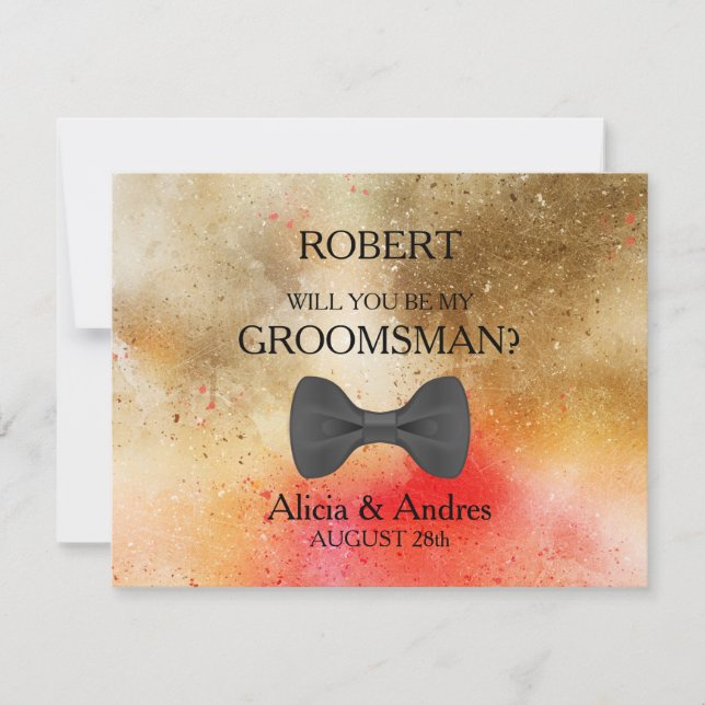 Kommer du att bli min Groomsman? Inbjudningar (Framsida)