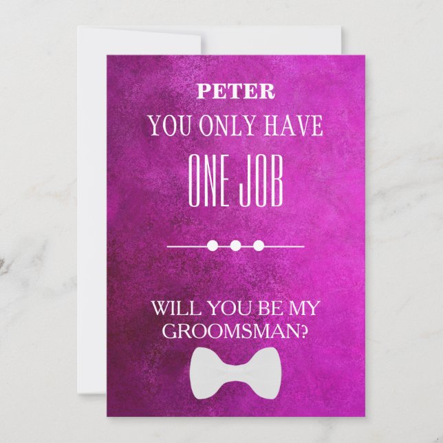 Kommer du att bli min Groomsman? Inbjudningar (Framsida)