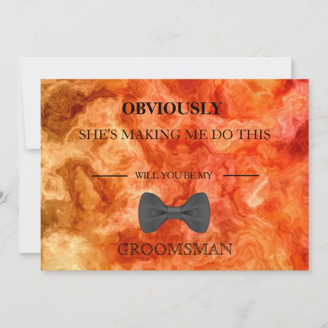 Kommer du att bli min Groomsman? Inbjudningar (Framsida)
