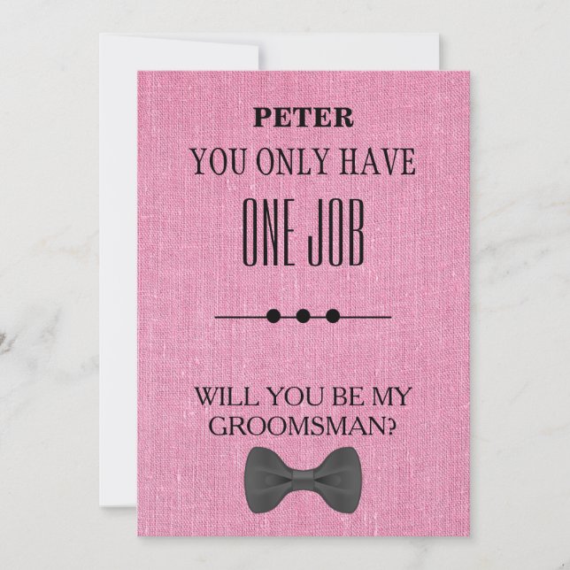 Kommer du att bli min Groomsman? Inbjudningar (Framsida)