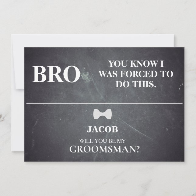Kommer du att bli min Groomsman? Inbjudningar (Framsida)