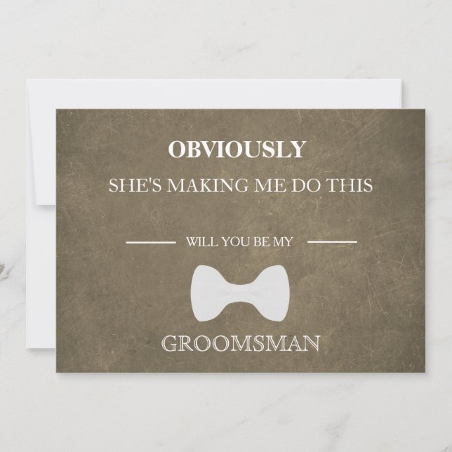 Kommer du att bli min Groomsman? Inbjudningar (Framsida)