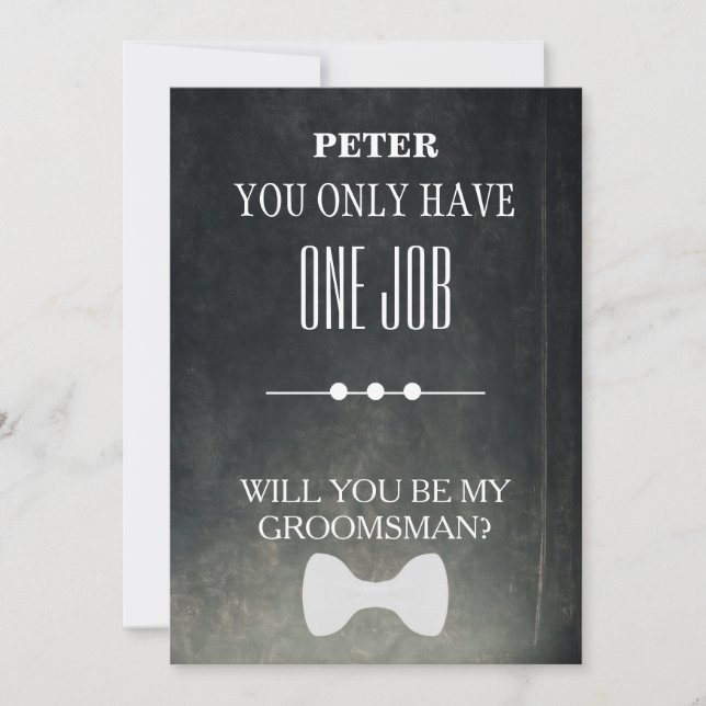 Kommer du att bli min Groomsman? Inbjudningar (Framsida)