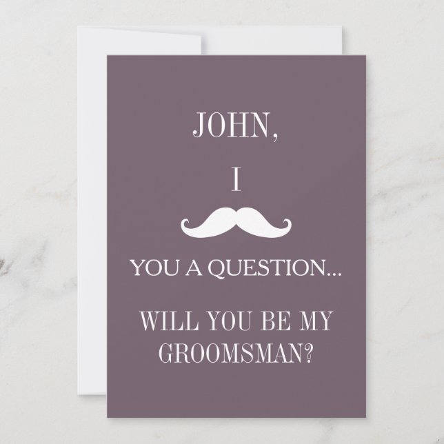 Kommer du att bli min Groomsman? Inbjudningar (Framsida)