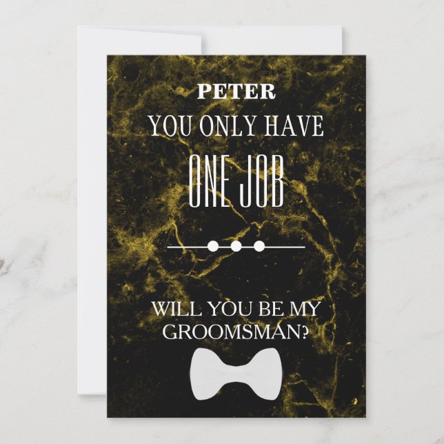 Kommer du att bli min Groomsman? Inbjudningar (Framsida)