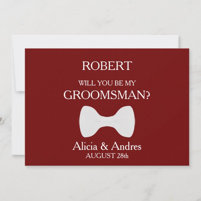 Kommer du att bli min Groomsman? Inbjudningar (Framsida)