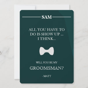 Kommer du att bli min Groomsman? Inbjudningar