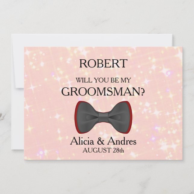 Kommer du att bli min Groomsman? Inbjudningar (Framsida)