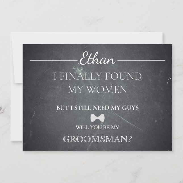 Kommer du att bli min Groomsman? Inbjudningar (Framsida)