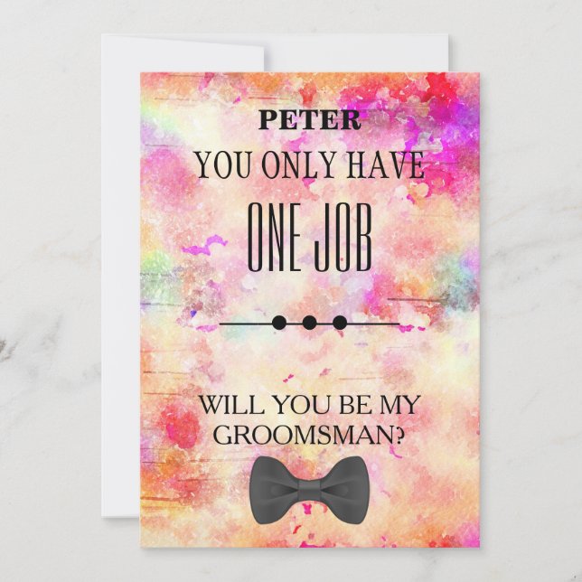 Kommer du att bli min Groomsman? Inbjudningar (Framsida)