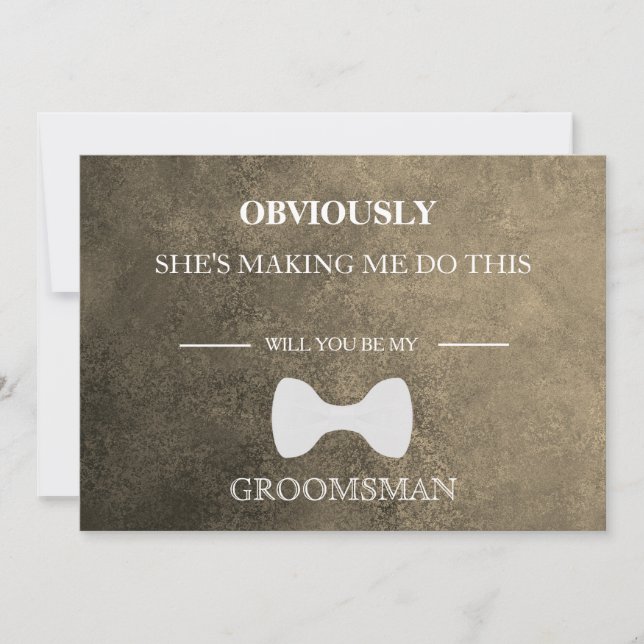 Kommer du att bli min Groomsman? Inbjudningar (Framsida)
