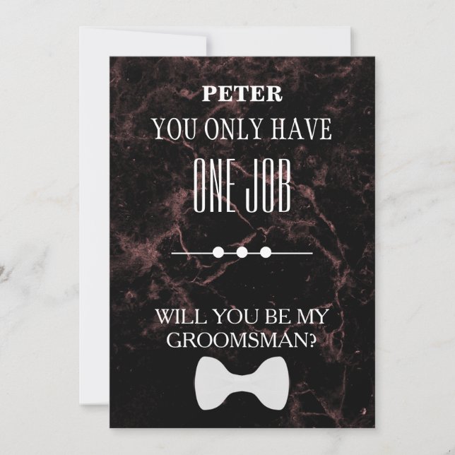Kommer du att bli min Groomsman? Inbjudningar (Framsida)