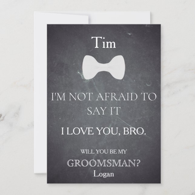 Kommer du att bli min Groomsman? Inbjudningar (Framsida)