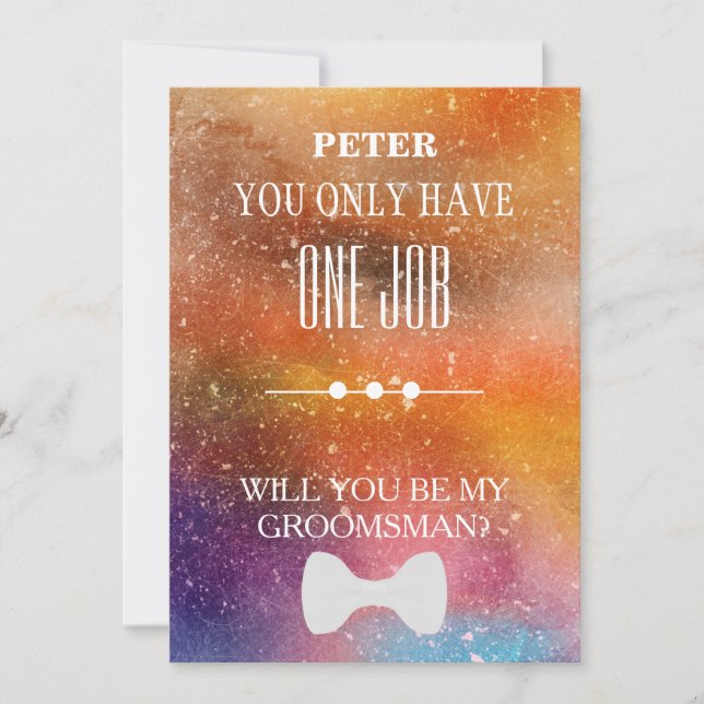 Kommer du att bli min Groomsman? Inbjudningar (Framsida)