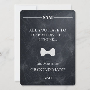 Kommer du att bli min Groomsman? Inbjudningar