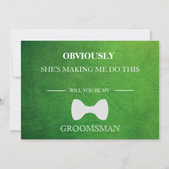 Kommer du att bli min Groomsman? Inbjudningar (Framsida)