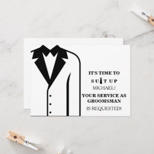 Kommer du att bli min Groomsman? Inbjudningar