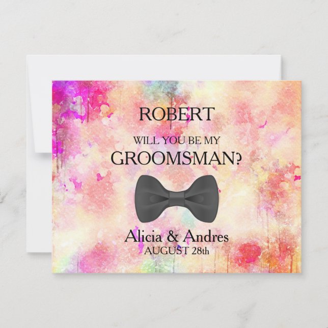 Kommer du att bli min Groomsman? Inbjudningar (Framsida)