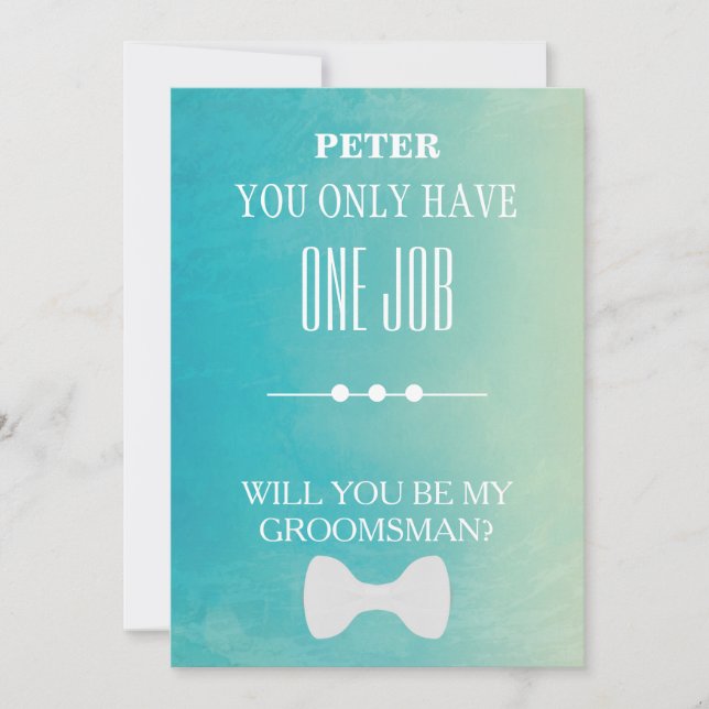 Kommer du att bli min Groomsman? Inbjudningar (Framsida)