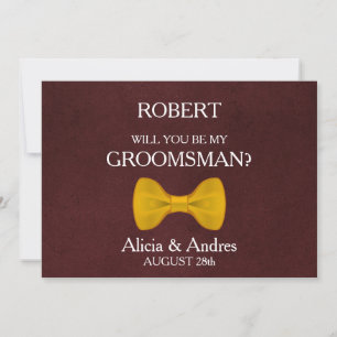 Kommer du att bli min Groomsman med inbjudan till