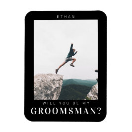 Kommer du att bli min Groomsman Minima Photo Moder Magnet